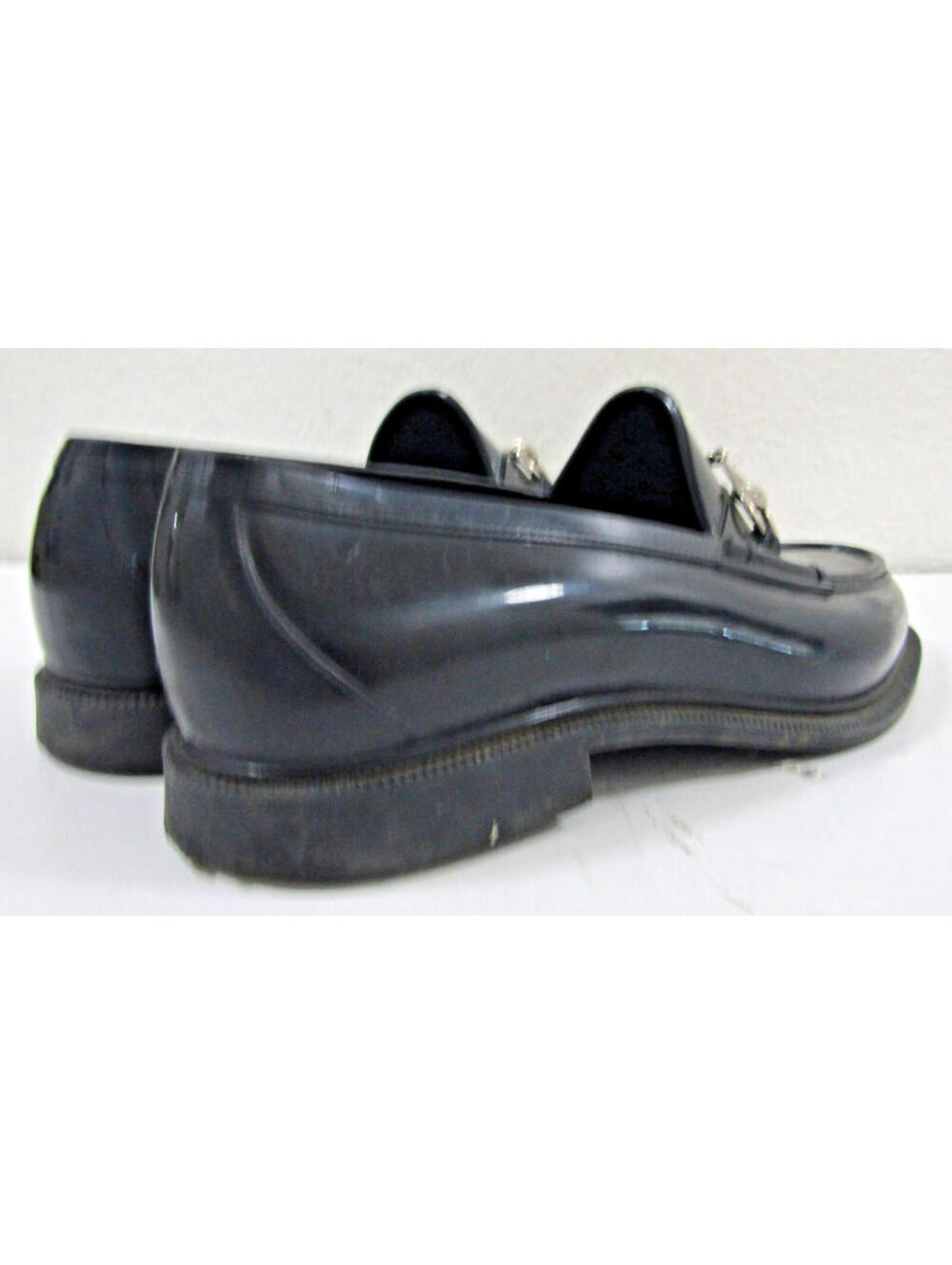Gucci Rubber Black Loafers Silver Horsebit Gucci Size 10 US Size 10  1/2 - Picture 6 of 12